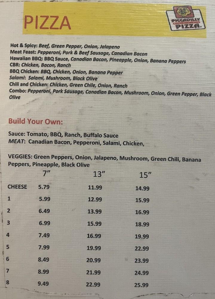Piccadilly Circus Pizza Menu image 2
